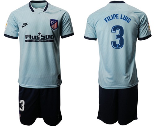 Atletico Madrid #3 Filipe Luis Third Soccer Club Jersey